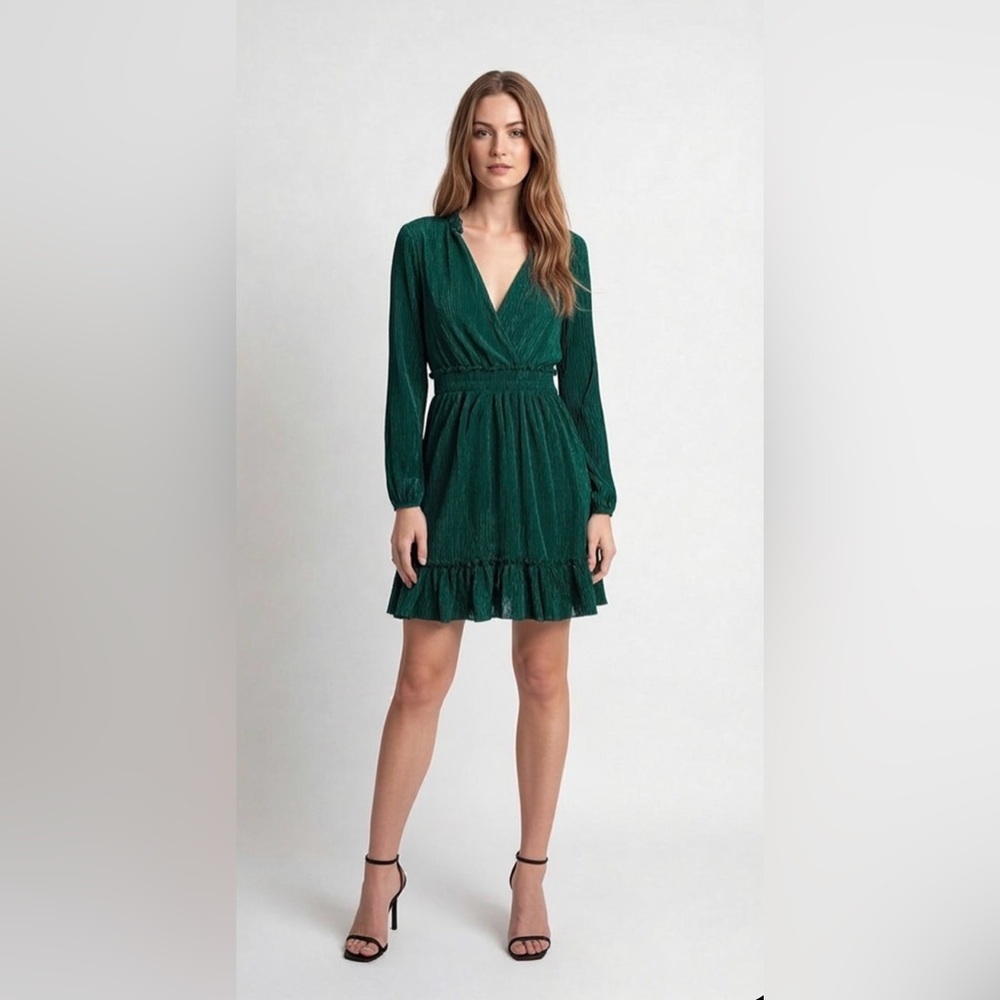 Emma & Michele Teal Pleated Blouse